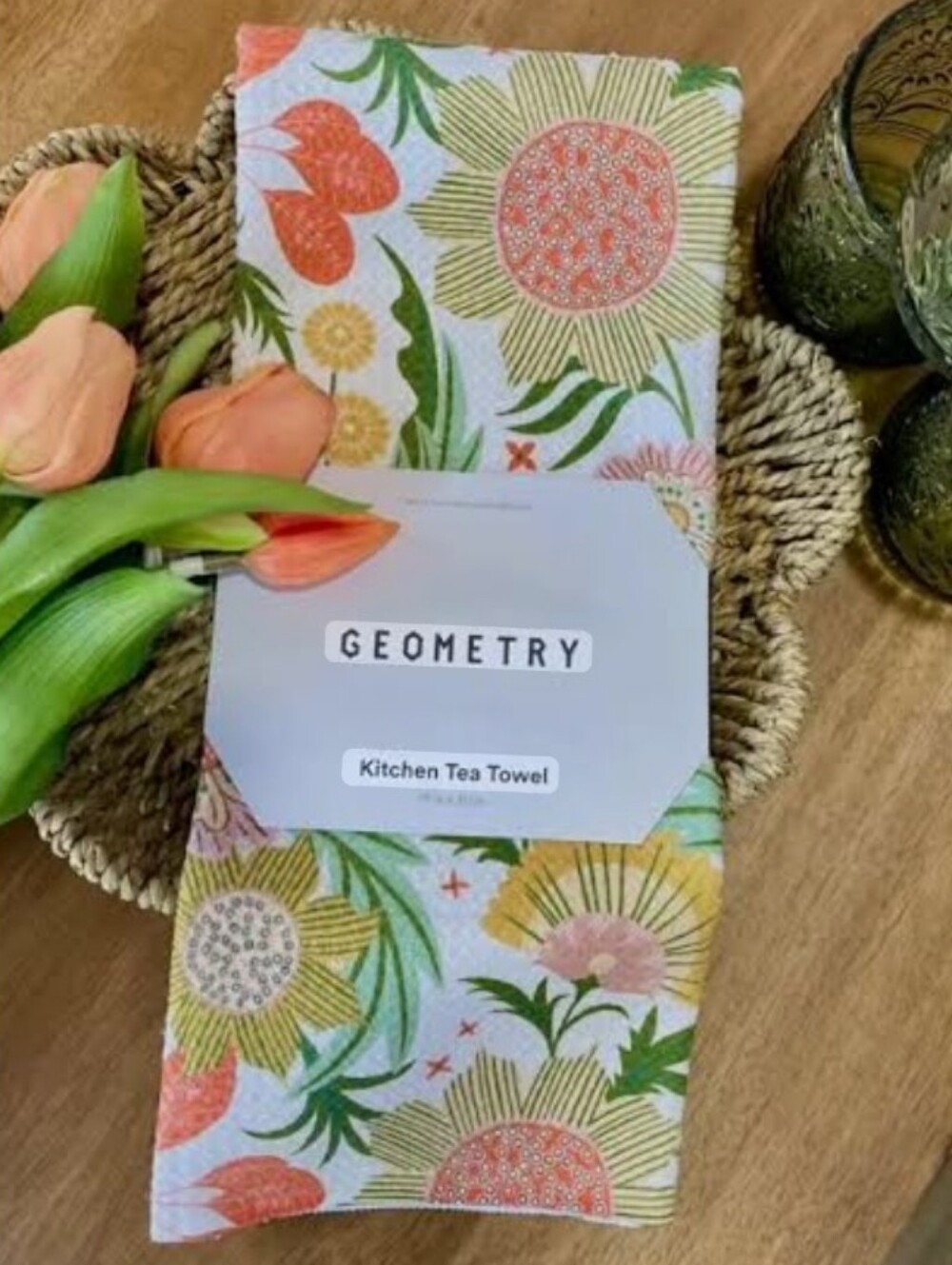 Geometry Tea Towel -NWT - 18X30